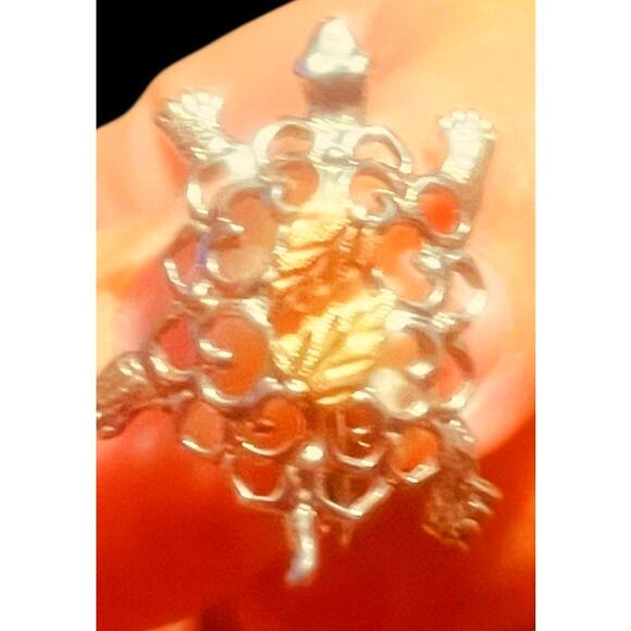 RGC Black Hills 12k Gold 925 SS Turtle Pin 1” L x 3/4” W - Picture 9 of 10